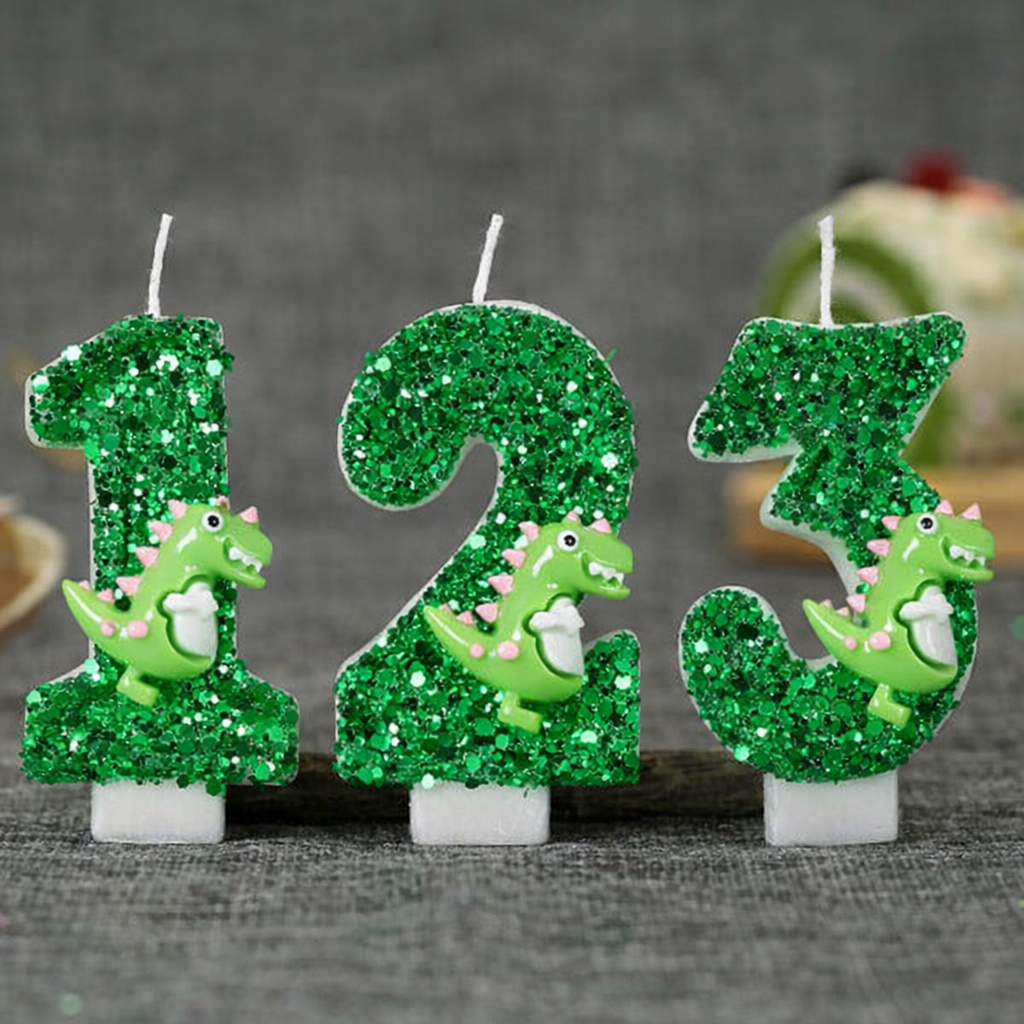 Art Craft Party - Cartoon Dinosaur Digital Birthday Candle -