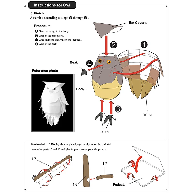 Blakiston's Fish Owls Origami  - Art Craft Cardboard recensione e prezzo