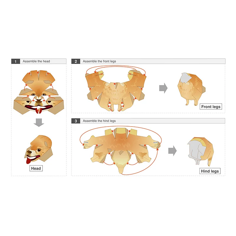 Pomeranian Dog Folding Origami - Art Craft Cardboard recensione e prezzo