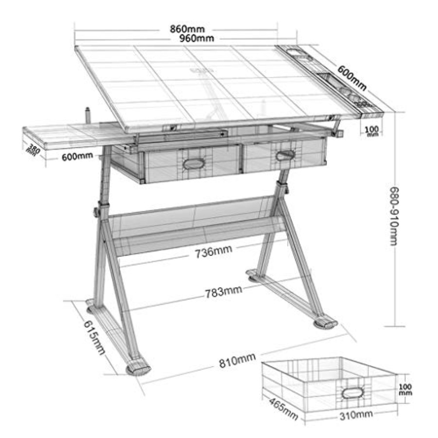 Drafting Table with Storage He - Art & Craft Paper Origami recensione e prezzo