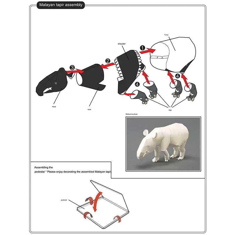 Malayan Tapir Origami Art Mini - Art Craft Cardboard recensione e prezzo