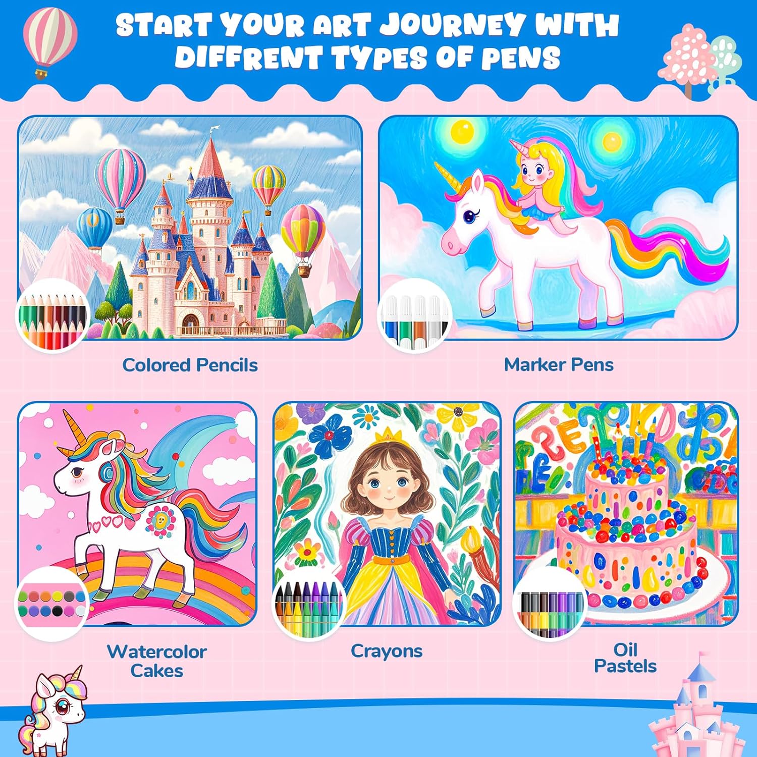 Coloring Book Set for Kids, Di - Watercolor Brush Pen recensione e prezzo