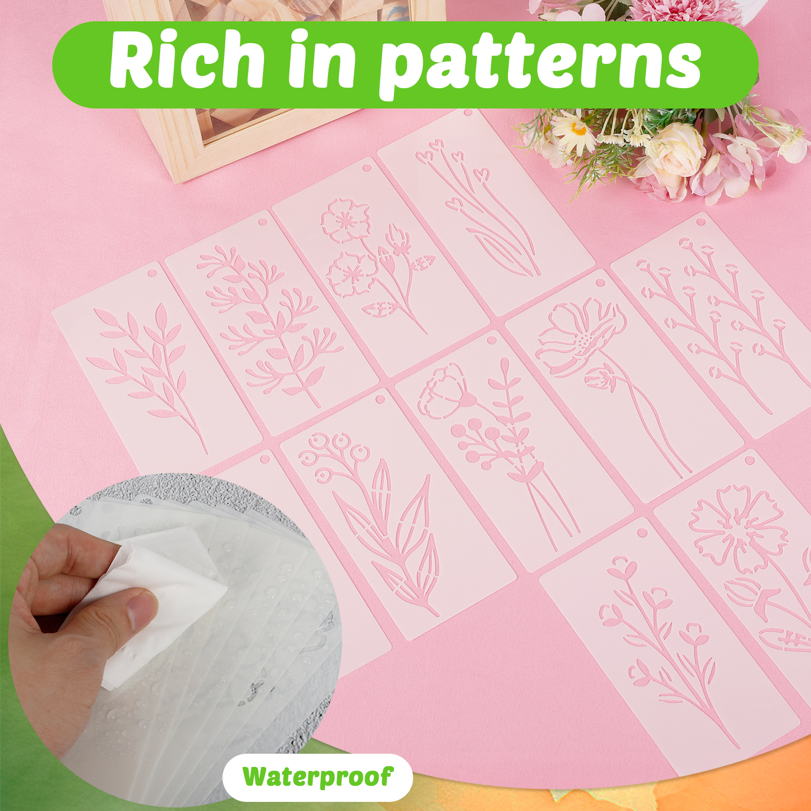 52PCS Flower Stencil Leaf Sten - Art Craft Notebook recensione e prezzo