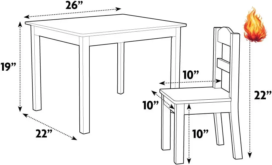 Kids Wooden Table and 4 Chairs - Art Craft Toddlers recensione e prezzo