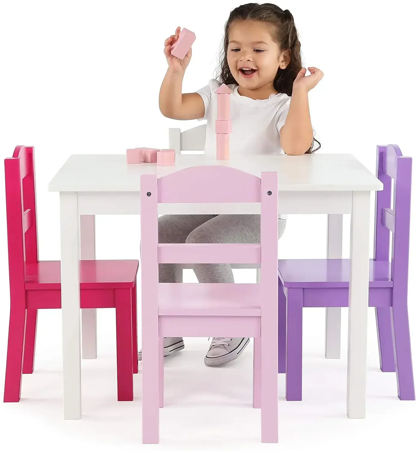 Kids Wooden Table and 4 Chairs - Art Craft Toddlers recensione e prezzo