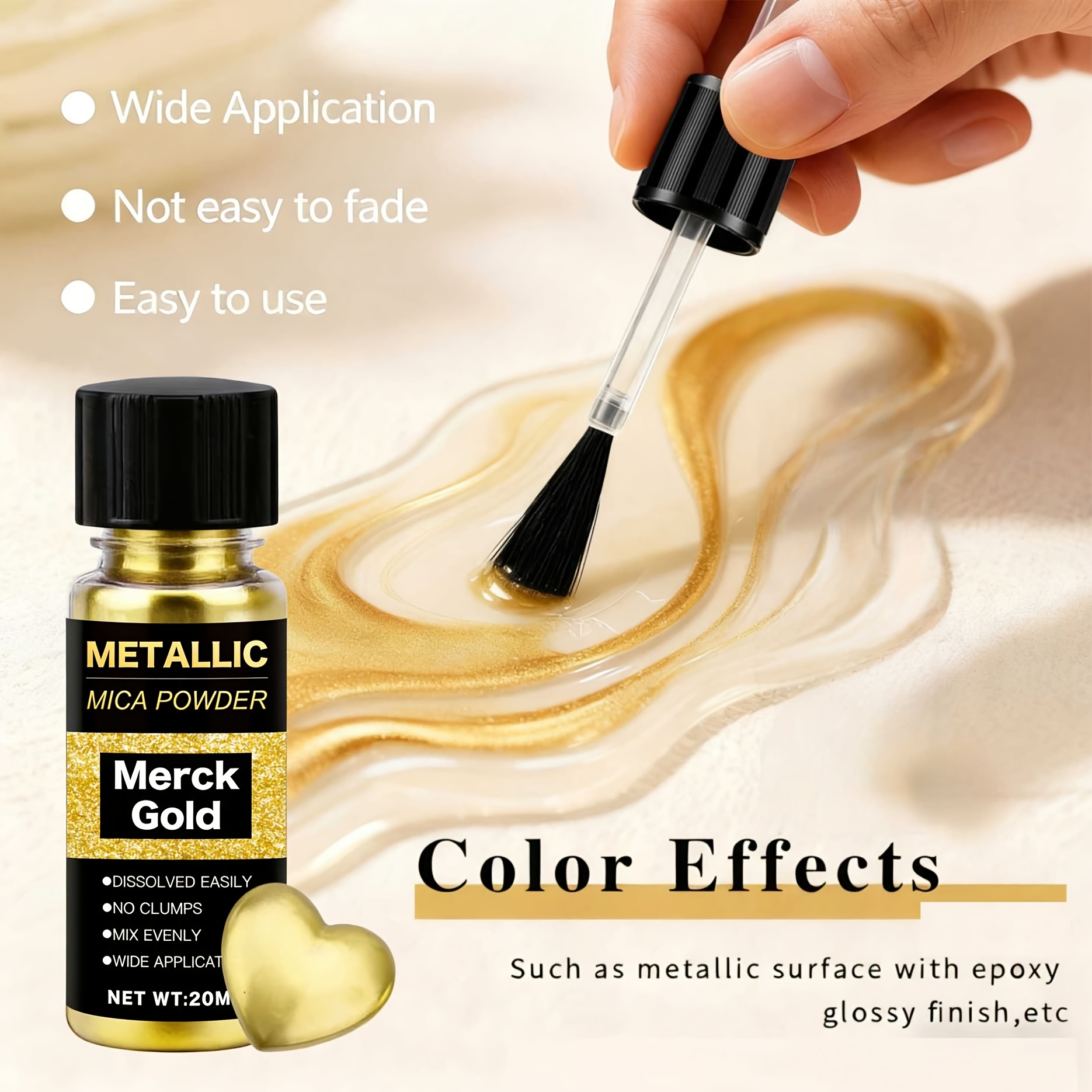 Metallic Mica Powder, Brushed  - Resin Pigment Powder recensione e prezzo