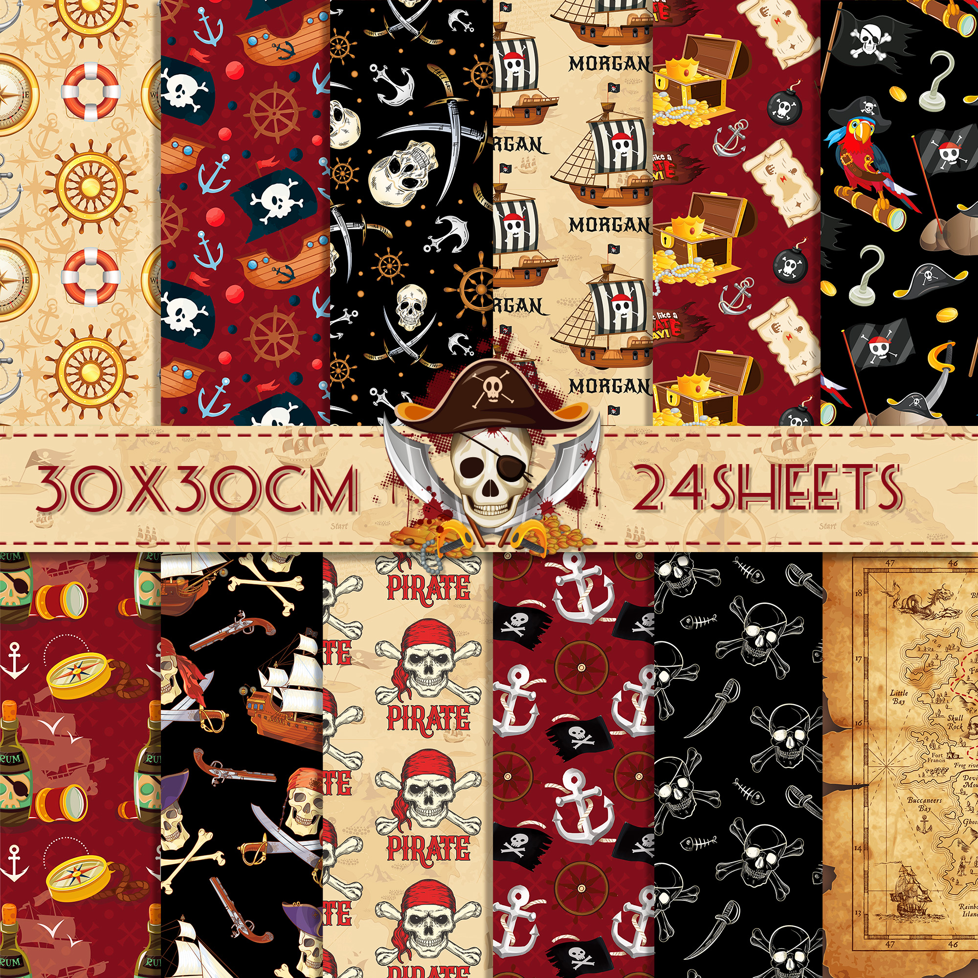 24pcs European Pirate Theme DI - Art Craft Paper recensione e prezzo
