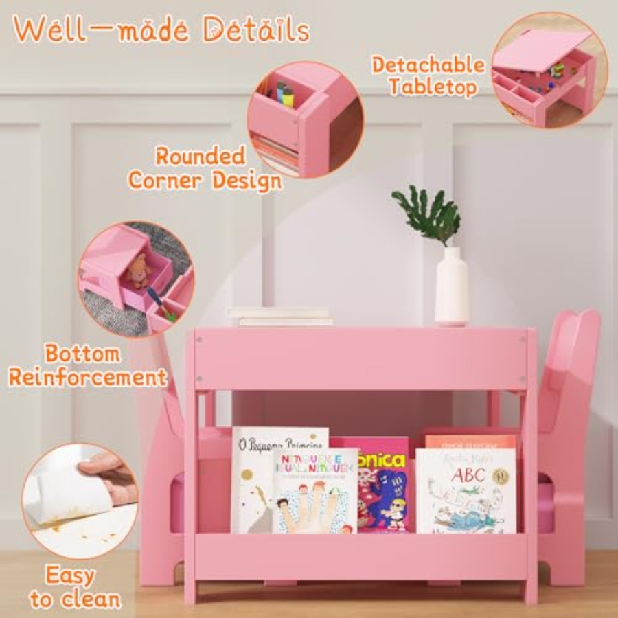 4 in 1 Wooden Activity Table a - Art Craft Toddlers recensione e prezzo
