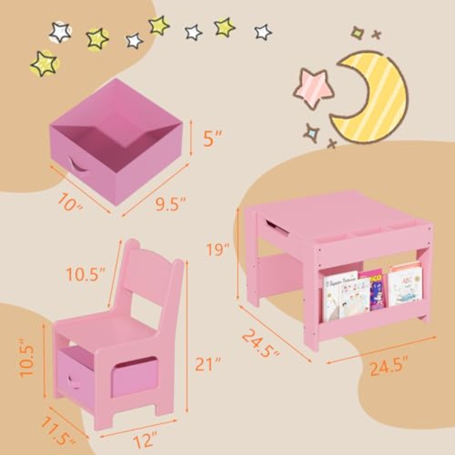4 in 1 Wooden Activity Table a - Art Craft Toddlers recensione e prezzo