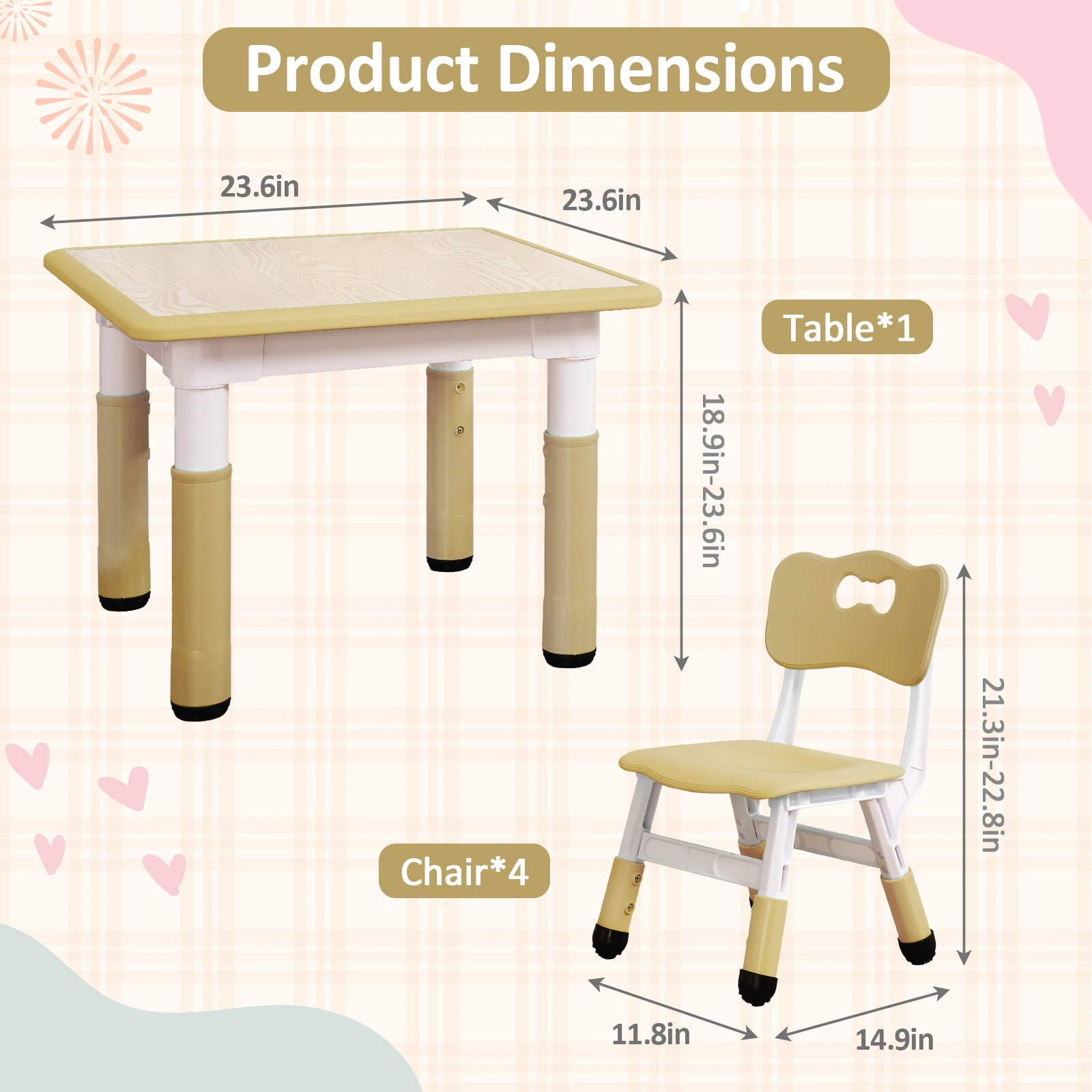 Kids Table And 4 Chairs Set He - Art Craft Toddlers recensione e prezzo