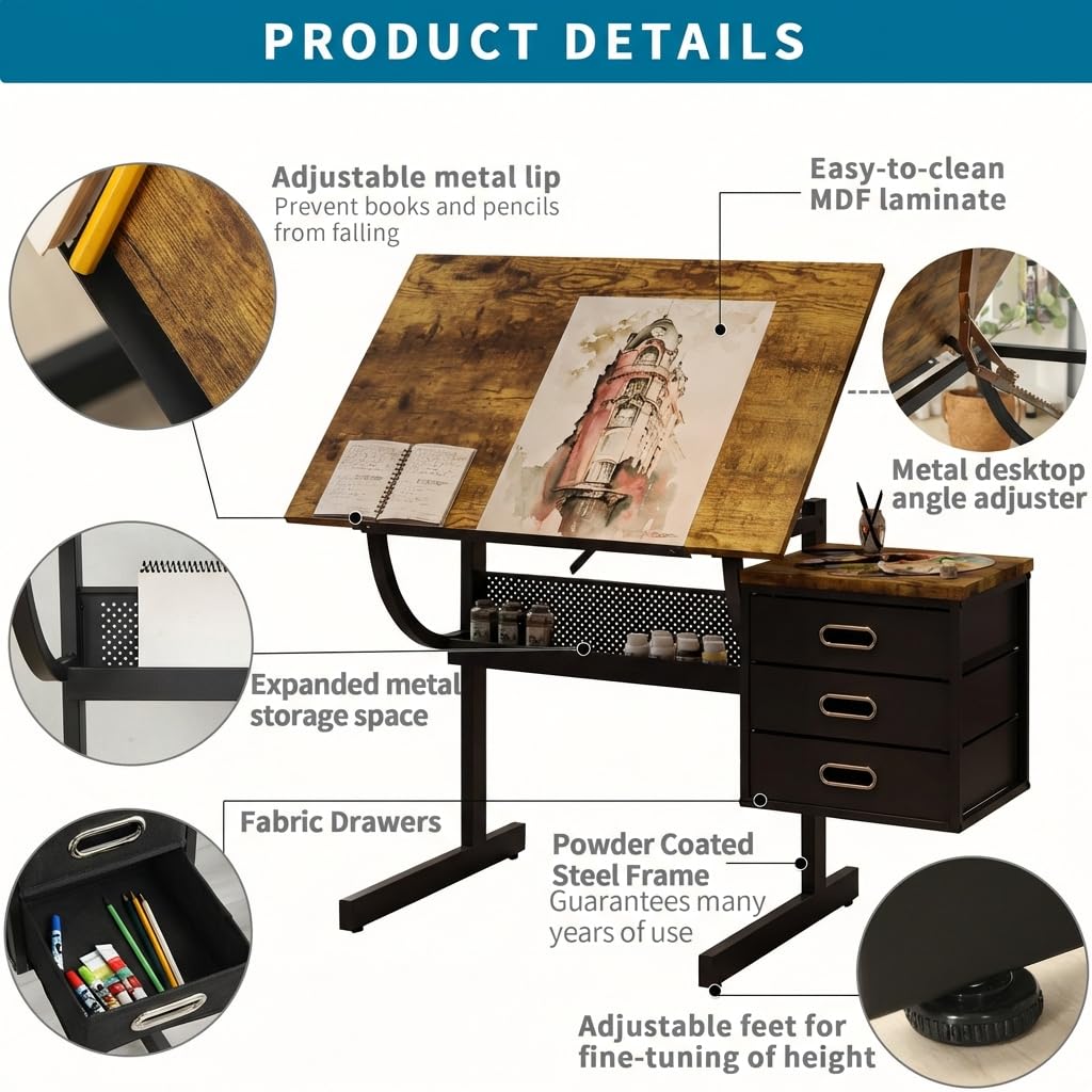 Adjustable Art Desk with Stora - Art & Craft Paper Origami recensione e prezzo