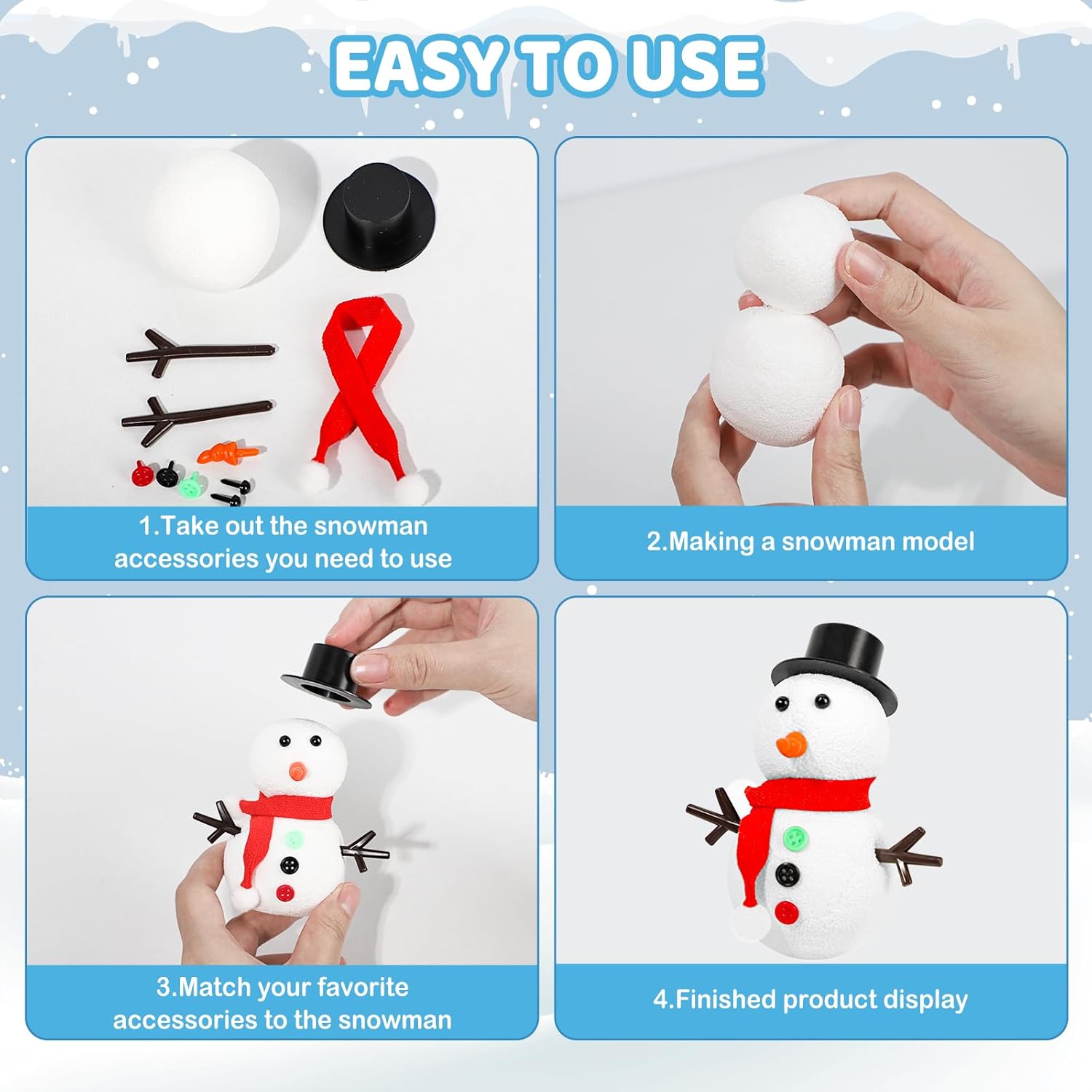 12 DIY Snowman set toys, Chris - Art Craft Upholstery recensione e prezzo