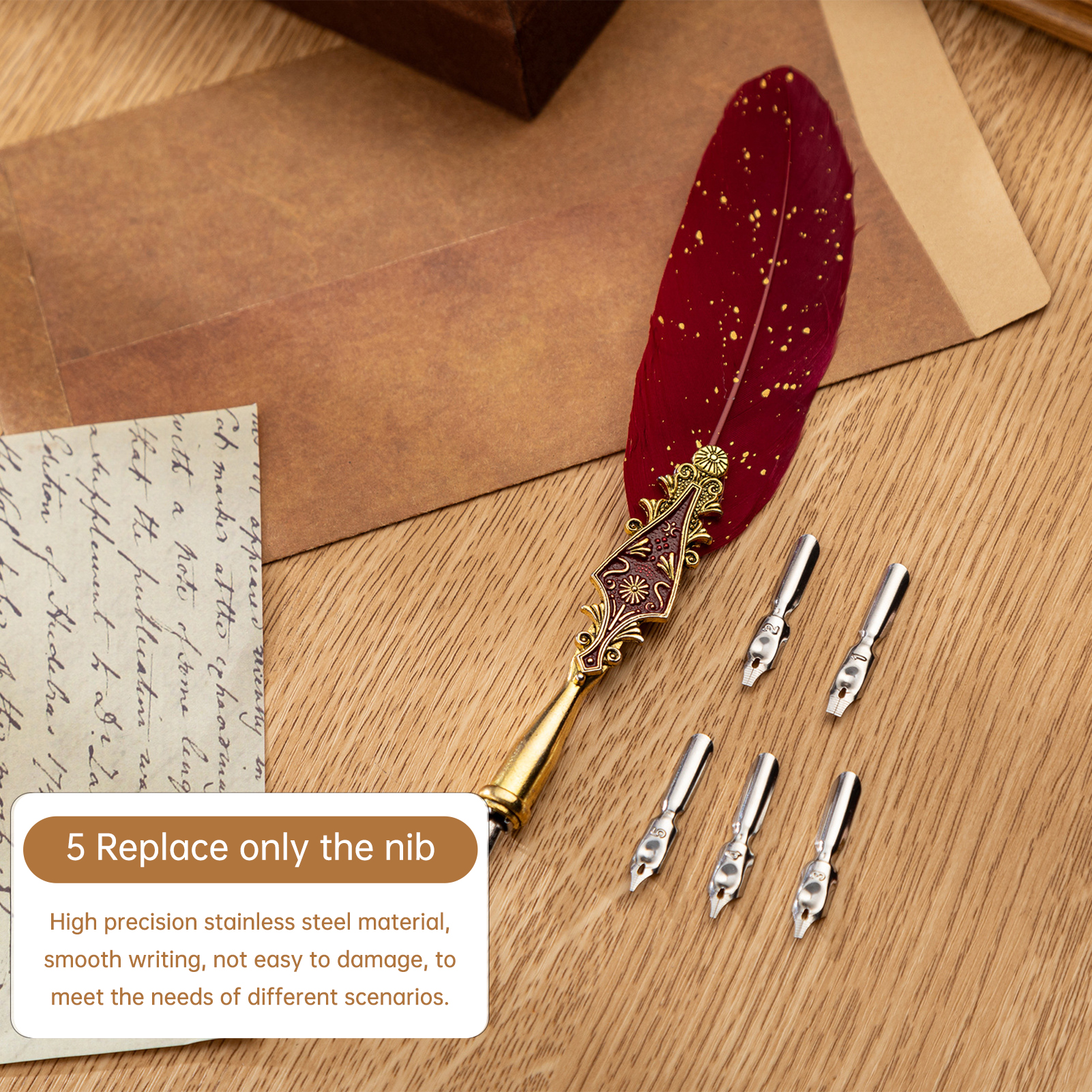 Retro Feather Dip Pen Set Vint - Calligraphy Pen Set recensione e prezzo