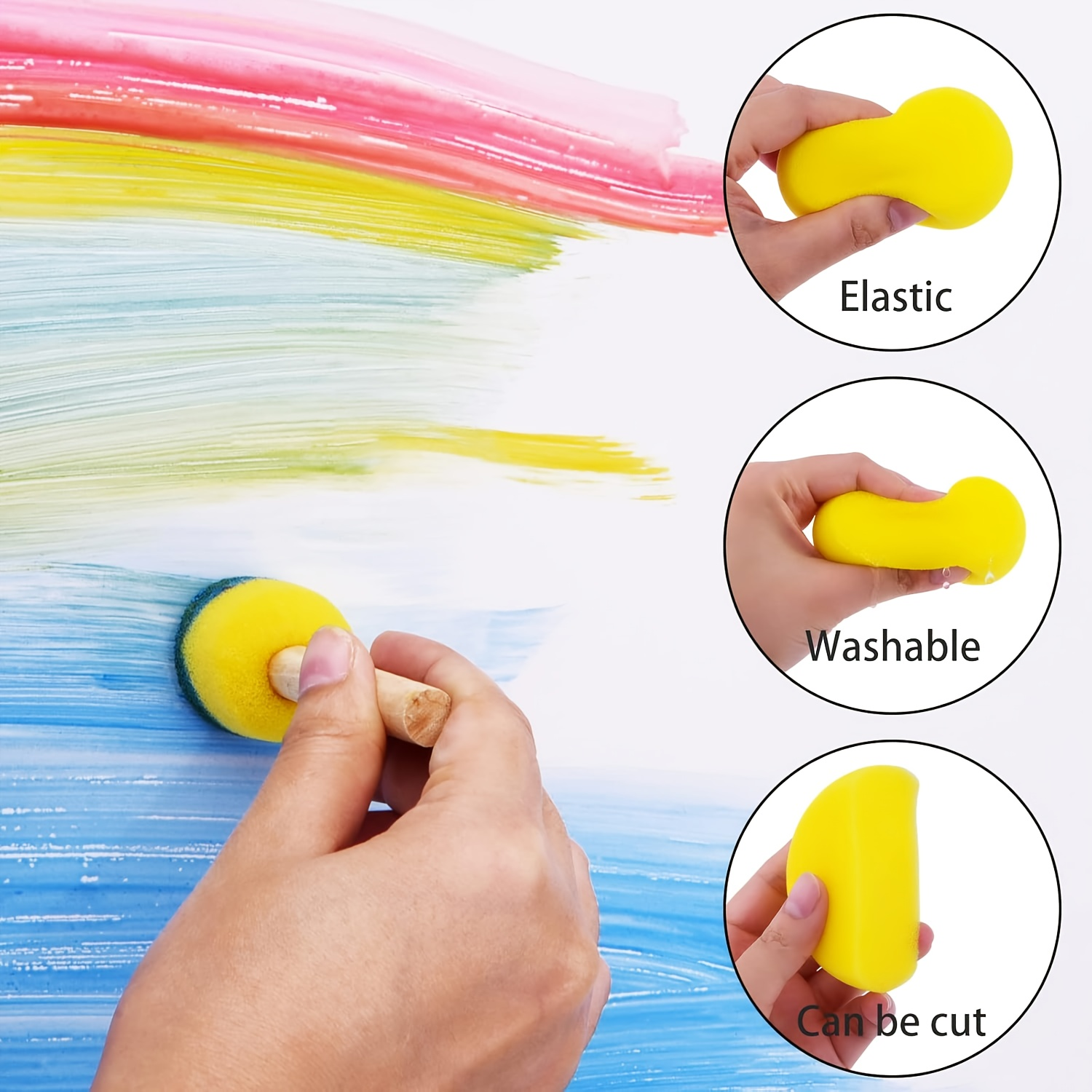 28 Pieces Round Sponge Brush,  - Watercolor Brush Pen recensione e prezzo
