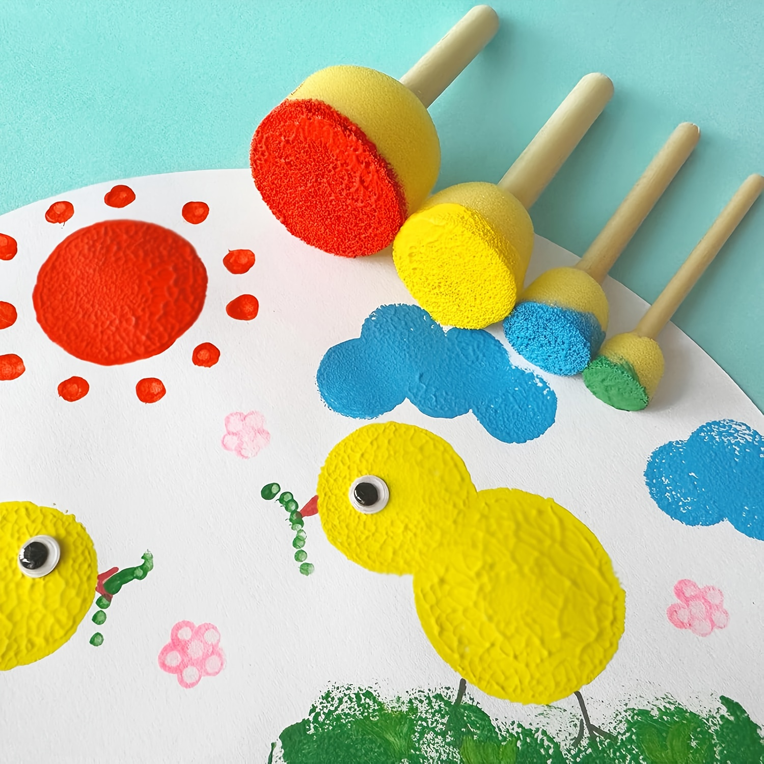 28 Pieces Round Sponge Brush,  - Watercolor Brush Pen recensione e prezzo
