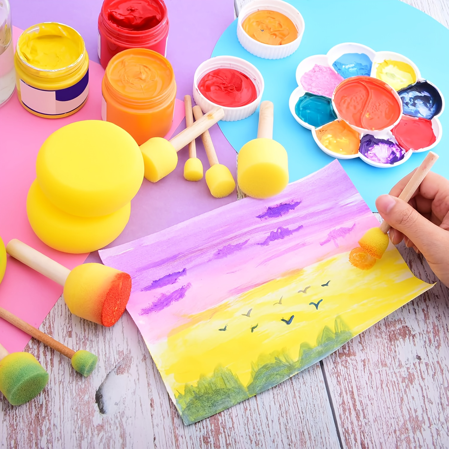 28 Pieces Round Sponge Brush,  - Watercolor Brush Pen recensione e prezzo