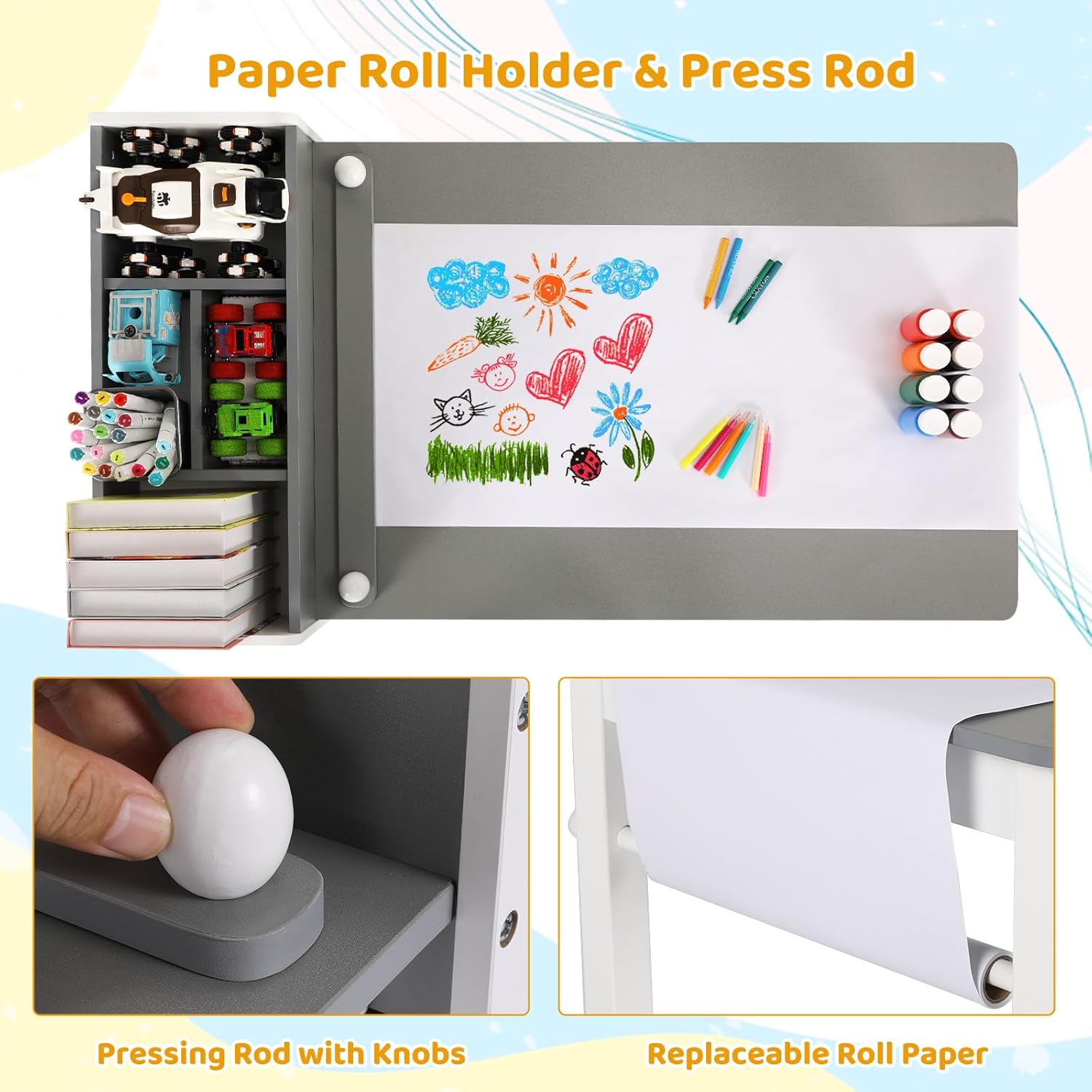 Kids Art Table and 2 Chairs, C - Art Craft Toddlers recensione e prezzo