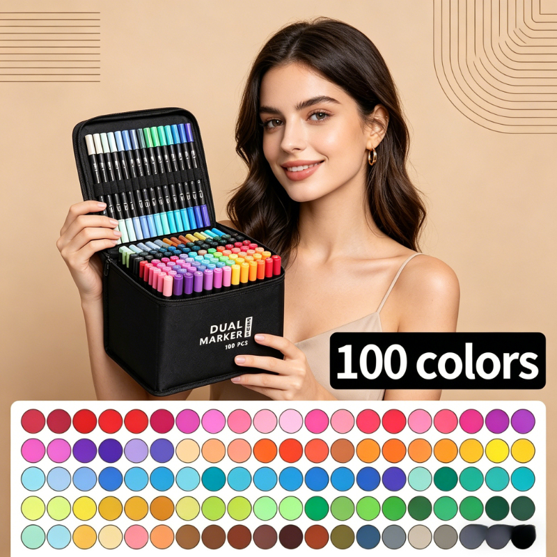 100 Colors Dual Tip Watercolor - Calligraphy Pen Set recensione e prezzo