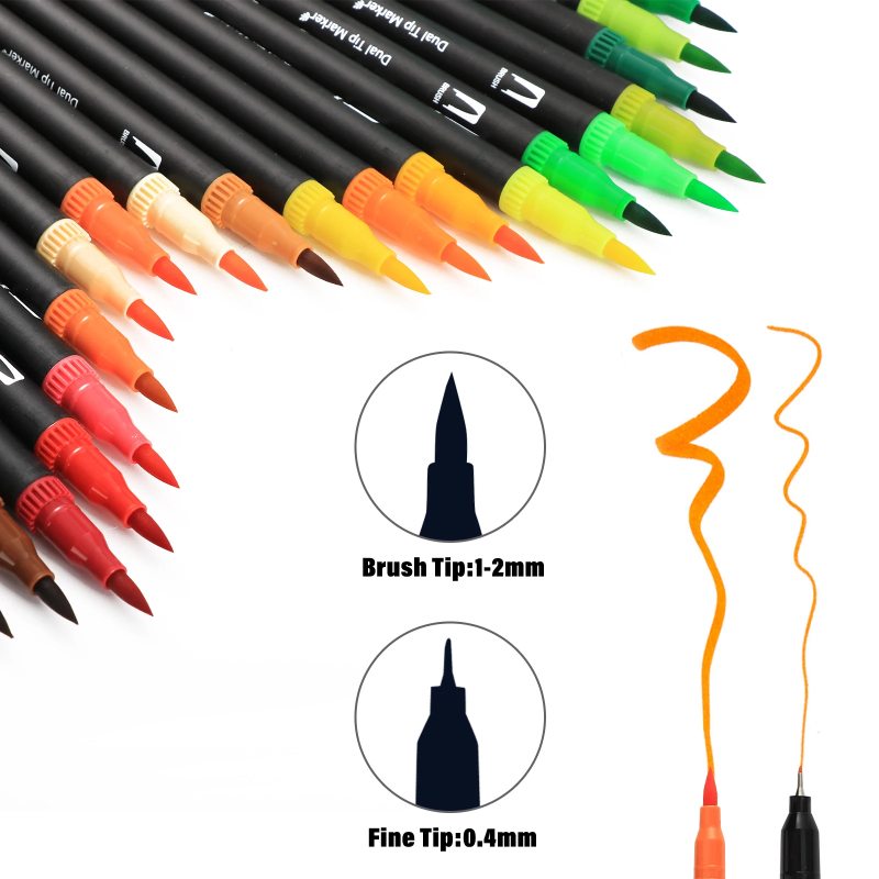 100 Colors Dual Tip Watercolor - Calligraphy Pen Set recensione e prezzo