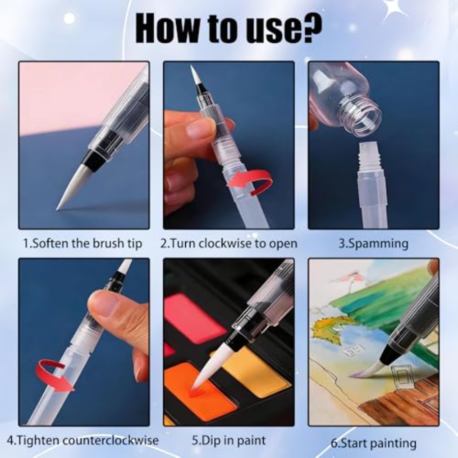 12 Pcs Refillable Watercolor B - Watercolor Brush Pen recensione e prezzo