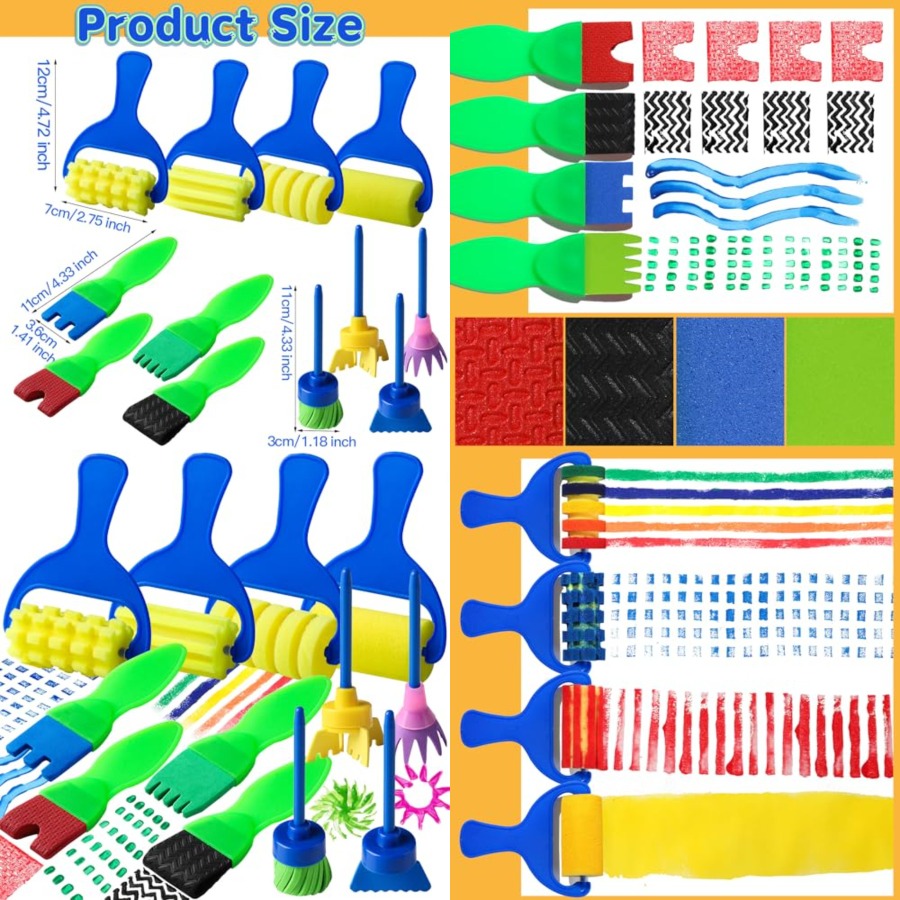 Kids Paint Brushes, 12 Pack Wa - Art Craft Toddlers recensione e prezzo